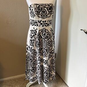 Copy Elegant Black, Brown, & White Strapless Dress